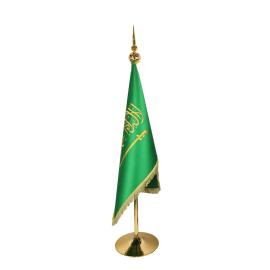 علم السعودية ستان فاخر مطرز مبطن مقاس 150*100 سم (بدون سارية)