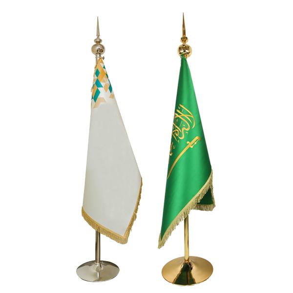 علم السعودية +علم خاص مبطن ( مع السارية) قماش ستان فاخر  مقاس 150*100 سم 