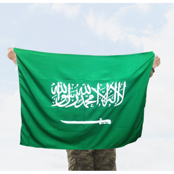 علم السعودية طباعة وجه واحد مقاس 100*150 سم 